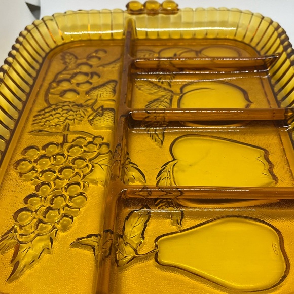 Vintage Indiana Glass - Amber fruit tray - Picture 1 of 3